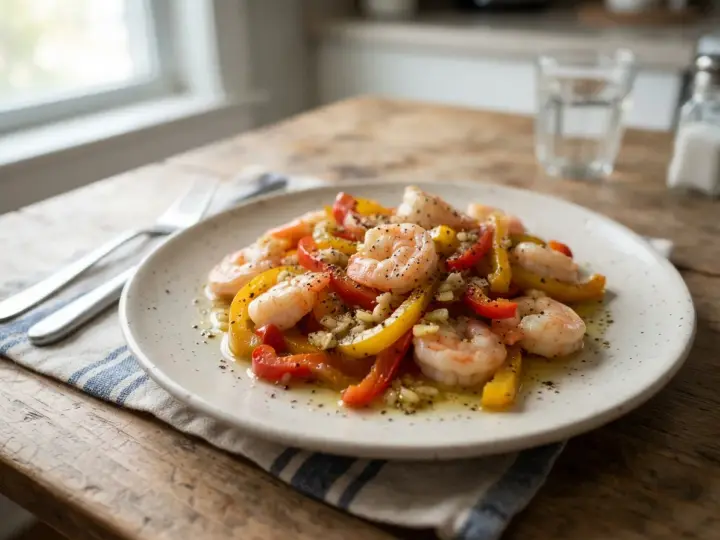 Lemon Pepper Shrimp Skillet